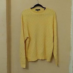 Bobby Jones mens canary yellow cable knit sweater